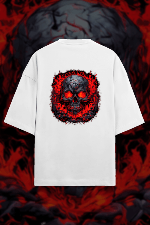 AI Generated Design - skull, lava