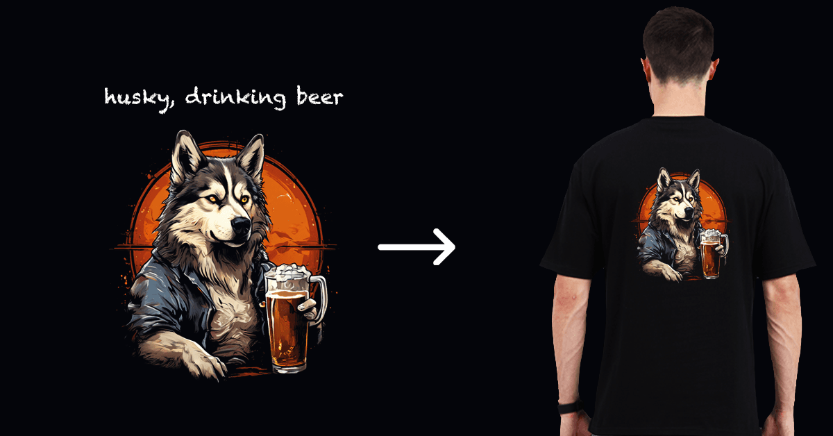 AI-Generated Husky T-Shirt