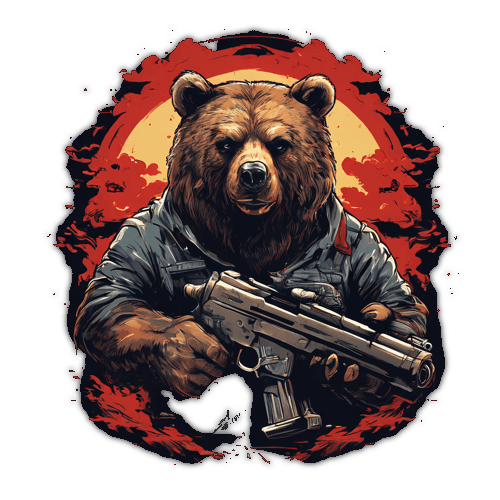 bear holding a gun