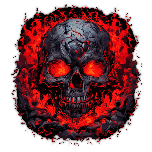 skull, lava