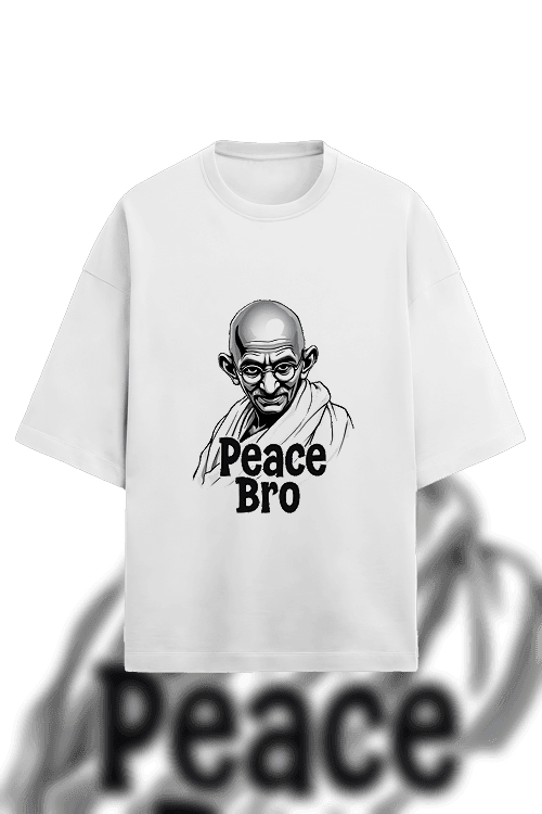 Design - Gandhi ji savage mood with text peace bro